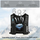 Azarxis Hydration Pack Water Backpack Running Vest 7L Lightweight for Women Men Hiking Biking Jogging Trail Race Cycling (Black - Only Running Vest)