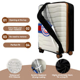 AzulHome Suitcase cover - designed with travel elements to easily identify airports