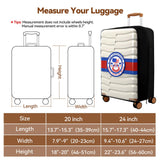 AzulHome Suitcase cover - designed with travel elements to easily identify airports