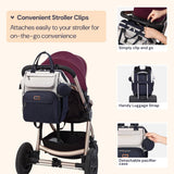 BabbleRoo Diaper Bag Backpack, Multifunction Large Bags with Changing Pad & Stroller Straps Pacifier Case, Unisex Stylish Travel Back Pack Nappy for Moms Dads (Stone Gray Blue)
