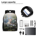 Backpack 16 Inch Laptop Backpack Travel Hiking Daypack Cat Water Lilies Bloom Multipurpose Bookbag for Men Women Unisex
