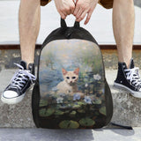 Backpack 16 Inch Laptop Backpack Travel Hiking Daypack Cat Water Lilies Bloom Multipurpose Bookbag for Men Women Unisex