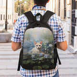 Backpack 16 Inch Laptop Backpack Travel Hiking Daypack Cat Water Lilies Bloom Multipurpose Bookbag for Men Women Unisex