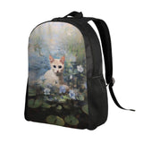 Backpack 16 Inch Laptop Backpack Travel Hiking Daypack Cat Water Lilies Bloom Multipurpose Bookbag for Men Women Unisex