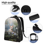 Backpack 16 Inch Laptop Backpack Travel Hiking Daypack Cat Water Lilies Bloom Multipurpose Bookbag for Men Women Unisex