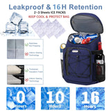 Backpack Coolers Insulated Leak Proof 30 Cans with Reusable Ice Packs, 2 Insulated Compartments Cooler Bags Portable Lightweight Beach Travel Camping Lunch Backpack for Men and Women