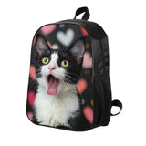 Backpack Cute Cat Bookbag Women Men Black Backpack for Outdoor Sports Travel Camping Hiking Office Work Laptop Bag