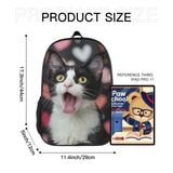 Backpack Cute Cat Bookbag Women Men Black Backpack for Outdoor Sports Travel Camping Hiking Office Work Laptop Bag