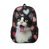 Backpack Cute Cat Bookbag Women Men Black Backpack for Outdoor Sports Travel Camping Hiking Office Work Laptop Bag