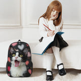 Backpack Cute Cat Bookbag Women Men Black Backpack for Outdoor Sports Travel Camping Hiking Office Work Laptop Bag