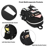 Backpack for Girls with Accessories Laptop Bookbags 16 Inch Kawaii Kids Elementary Middle High School Bag College Travel Daypack Gifts for Teens Women Students (Black)