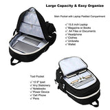 Backpack for Girls with Accessories Laptop Bookbags 16 Inch Kawaii Kids Elementary Middle High School Bag College Travel Daypack Gifts for Teens Women Students (Black)