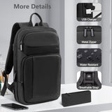Backpack for Men Slim & Expandable Travel Laptop Backpack with USB Charging Port Water Resistant Anti - Theft Business Backpack Fits 15.6In Laptop for Commute Work College with Small Bag(Business Black)