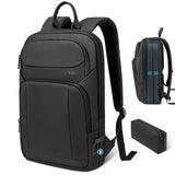 Backpack for Men Slim & Expandable Travel Laptop Backpack with USB Charging Port Water Resistant Anti - Theft Business Backpack Fits 15.6In Laptop for Commute Work College with Small Bag(Business Black)