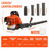 Backpack Gas Powered Leaf Blower, 52CC 550CFM 3HP 2 Stroke Grass Lawn Blower Air Cooling Gasoline Backpack Grass Blower with Air - Cooled, Snow Blower for Outdoor