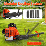 Backpack Gas Powered Leaf Blower, 52CC 550CFM 3HP 2 Stroke Grass Lawn Blower Air Cooling Gasoline Backpack Grass Blower with Air - Cooled, Snow Blower for Outdoor