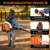 Backpack Leaf Blower 63CC 2 Stroke Backpack Gas Powered Leaf Blower with 1.8L Fuel Tank, Grass Lawn Blower Air Cooling Gasoline Grass Blower for Leaf, Sand, Gravel, Snow, Yard and Driveway