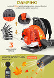 Backpack Leaf Blower Gas Powered - 65CC 2 - Stroke Engine, 850 CFM 230 MPH Commercial Grade Yard Blower for Heavy Duty Lawn Care, Wet Leaf & Debris Removal - Lightweight 17.5 LB (GT3676)