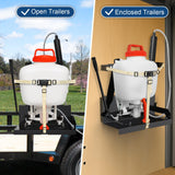 Backpack Sprayer Rack, Adjustable Backpack Sprayer Holder with Upgraded Buckle for Webbing Suitable for Open or Enclosed Trailers, Black