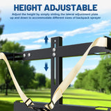 Backpack Sprayer Rack, Adjustable Backpack Sprayer Holder with Upgraded Buckle for Webbing Suitable for Open or Enclosed Trailers, Black