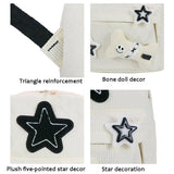 Backpack Trendy Y2K Stars Cute Aesthetic Backpack College Laptop Backpack Casual Travel Daypack for Teens (White)