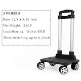 Backpack Trolley - 4 Wheels Folding Compact Lightweight Luggage Cart, Travel Trolley for Bags/Lunch Backpack/Golf Bag (4 Wheels)