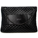 Badgley Mischka Diana Quilted Vegan Leather Weekender Duffel Bag | Black