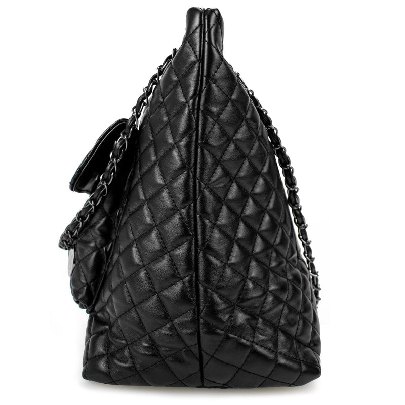 Badgley Mischka Diana Quilted Vegan Leather Weekender Duffel Bag | Black