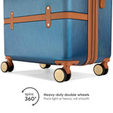Badgley Mischka Grace 3 Piece Polycarbonate - ABS Expandable Retro Luggage Set (Navy)