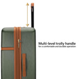 Badgley Mischka Grace 3 Piece Polycarbonate - ABS Expandable Retro Luggage Set (Olive Green)