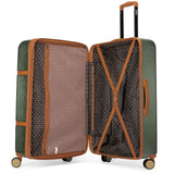 Badgley Mischka Grace 3 Piece Polycarbonate - ABS Expandable Retro Luggage Set (Olive Green)