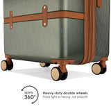 Badgley Mischka Grace 3 Piece Polycarbonate - ABS Expandable Retro Luggage Set (Olive Green)