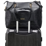 Badgley Mischka Madalyn Vegan Leather Travel Weekender Duffel Bag (Black)