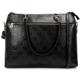 Badgley Mischka Madalyn Vegan Leather Travel Weekender Duffel Bag (Black)