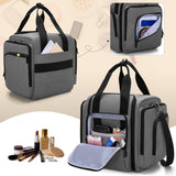 BAFASO Travel Makeup Bag with 4 Inner Removable Pouches, Multifunctional Hair Bag Cosmetic Bag Holds Makup/Hair Supplies (Patent Pending), Gray