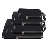 BAGAIL 4 Set/6 Set/8 Set Compression Packing Cubes Travel Accessories Expandable Packing Organizers (Cloth Pattern, 4 - Black)