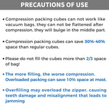 BAGAIL 4 Set/6 Set/8 Set Compression Packing Cubes Travel Accessories Expandable Packing Organizers (Cloth Pattern, 4 - Black)