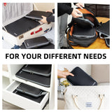 BAGAIL 4 Set/6 Set/8 Set Compression Packing Cubes Travel Accessories Expandable Packing Organizers (Cloth Pattern, 4 - Black)