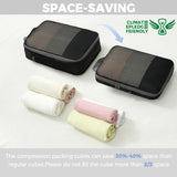 BAGAIL 4 Set/6 Set/8 Set Compression Packing Cubes Travel Accessories Expandable Packing Organizers (Half Mesh, 6 - Black)