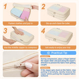 BAGAIL 4 Set/6 Set/8 Set Compression Packing Cubes Travel Accessories Expandable Packing Organizers (Square Mesh, 06 - Beige)