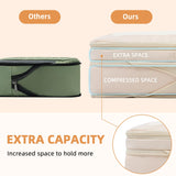 BAGAIL 4 Set/6 Set/8 Set Compression Packing Cubes Travel Accessories Expandable Packing Organizers (Square Mesh, 06 - Beige)