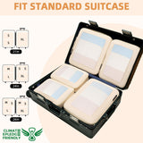 BAGAIL 4 Set/6 Set/8 Set Compression Packing Cubes Travel Accessories Expandable Packing Organizers (Square Mesh, 06 - Beige)