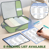 BAGAIL 6 Set Lightweight Compression Packing Cubes with Packing List, Anti - Tearing Expandable Organizer Bags for Travel, Matcha Green