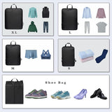 BAGAIL 6 Set Ultralight Compression Packing Cubes Packing Organizer for Travel Accessories Luggage Suitcase Backpack(70D Black)