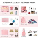 BAGAIL 8 Set Packing Cubes Luggage Packing Organizers for Travel Accessories - Blush Pink