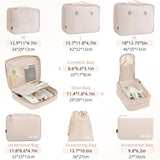 BAGAIL 8 Set Packing Cubes Luggage Packing Organizers for Travel Accessories - Cream