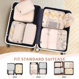 BAGAIL 8 Set Packing Cubes Luggage Packing Organizers for Travel Accessories - Cream