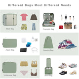 BAGAIL 8 Set Packing Cubes Luggage Packing Organizers for Travel Accessories - Matcha Green