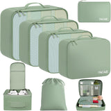 BAGAIL 8 Set Packing Cubes Luggage Packing Organizers for Travel Accessories - Matcha Green