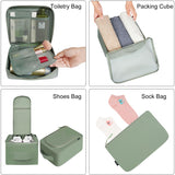 BAGAIL 8 Set Packing Cubes Luggage Packing Organizers for Travel Accessories - Matcha Green